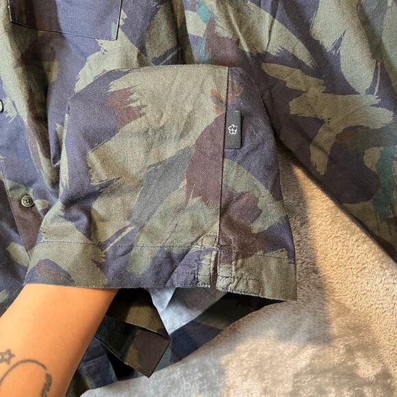 Ted Baker London Men Fielder Camo Print Cotton Button-Up Shirt TB 4 US Large New - Picture 8 of 8